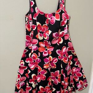Jones Studio Pink and Black Floral Dress